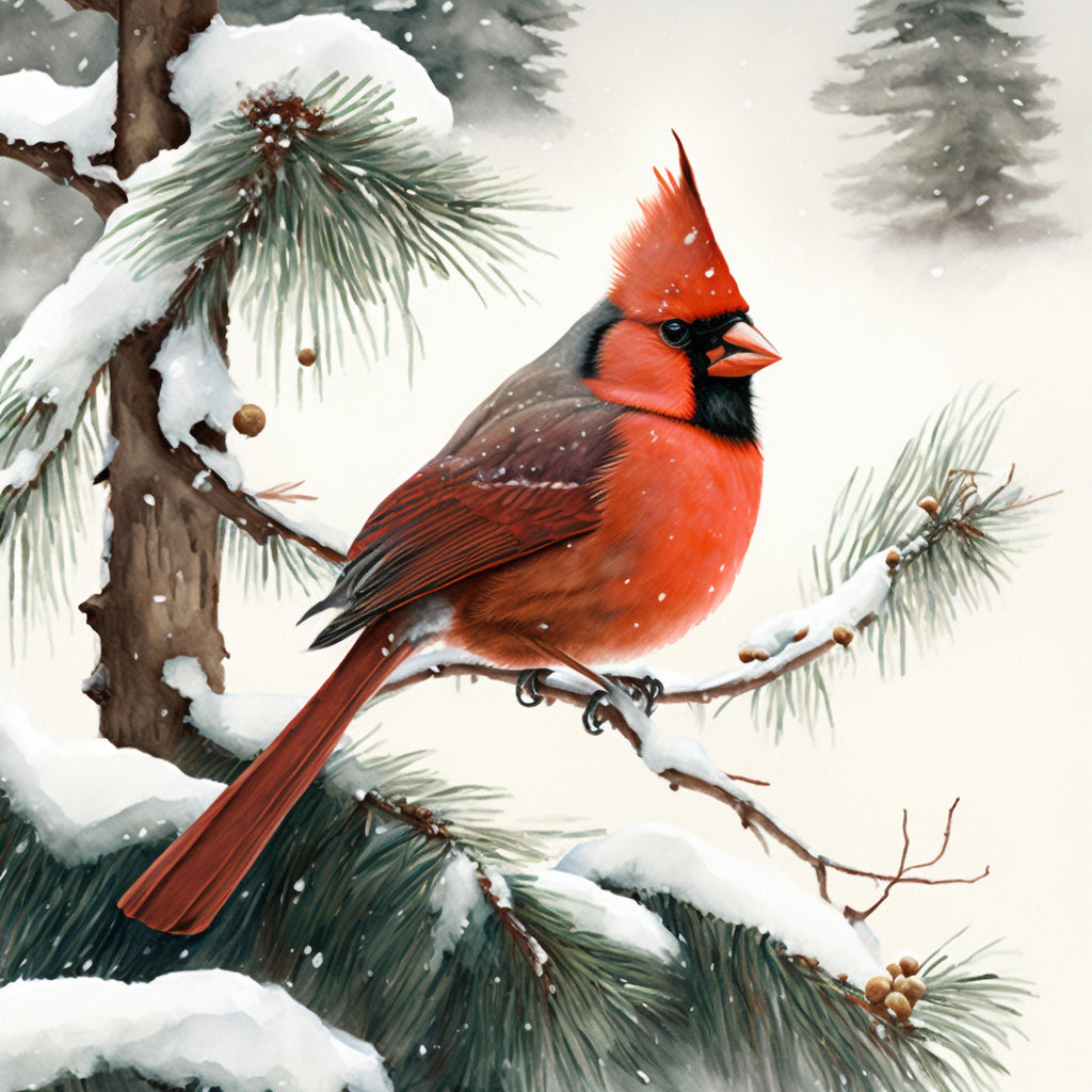 Christmas Cardinal in the Snow