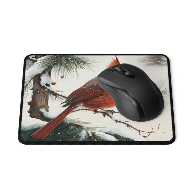 Christmas Cardinal in the Snow - Non-Slip Mouse Pad