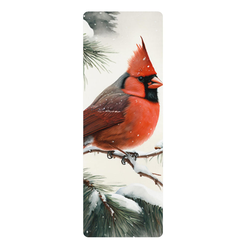 Christmas Cardinal in the Snow - Yoga Mat